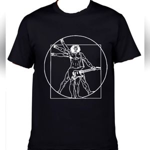 Vitruvian Man Guitar Player T-shirt Blk L. NWT